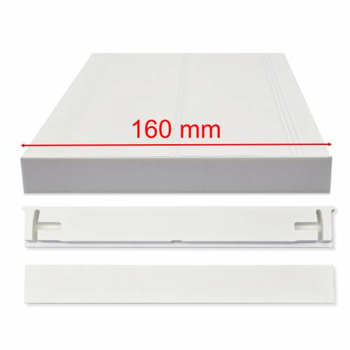 Zaślepki do profilu aluminiowego 160mm BIAŁE komplet - PCV – 2szt